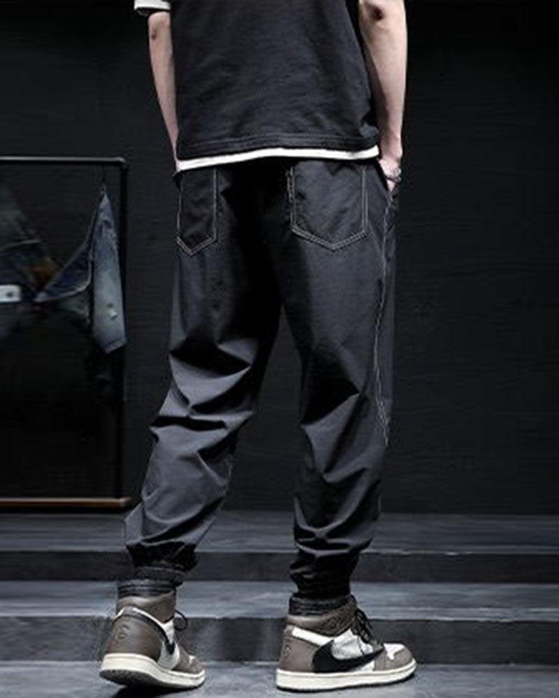 Pantalons en Soie Glacée Patchwork Stylés - pantalons été - Pantalons en Soie Glacée pour un Été Confortable