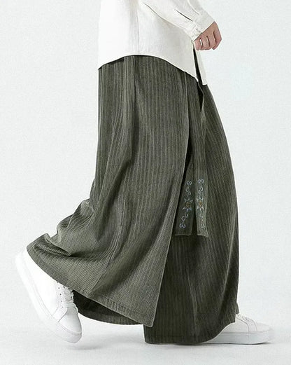 Pantalons en Velours Côtelé Large Chic -  pantalons pour le travail - Pantalons en Velours Côtelé Large pour un Confort Chic