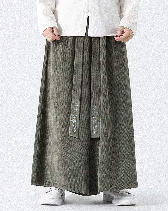 Pantalons en Velours Côtelé Large Chic -  style décontracté - Pantalons en Velours Côtelé Large pour un Confort Chic