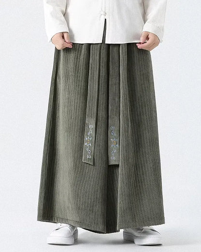 Pantalons en Velours Côtelé Large Chic -  style décontracté - Pantalons en Velours Côtelé Large pour un Confort Chic