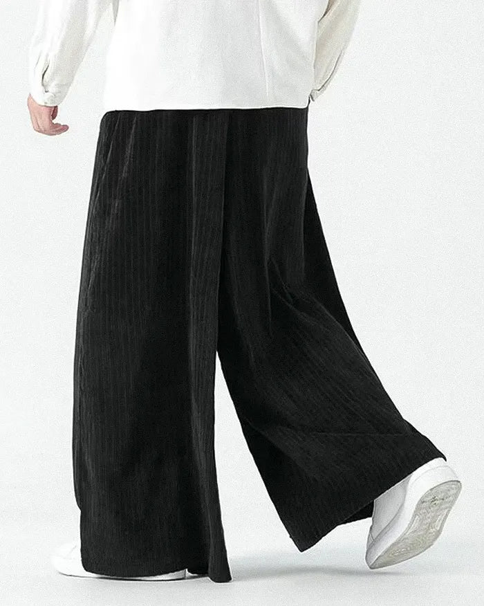 Pantalons en Velours Côtelé Large Chic -  velours côtelé - Pantalons en Velours Côtelé Large pour un Confort Chic