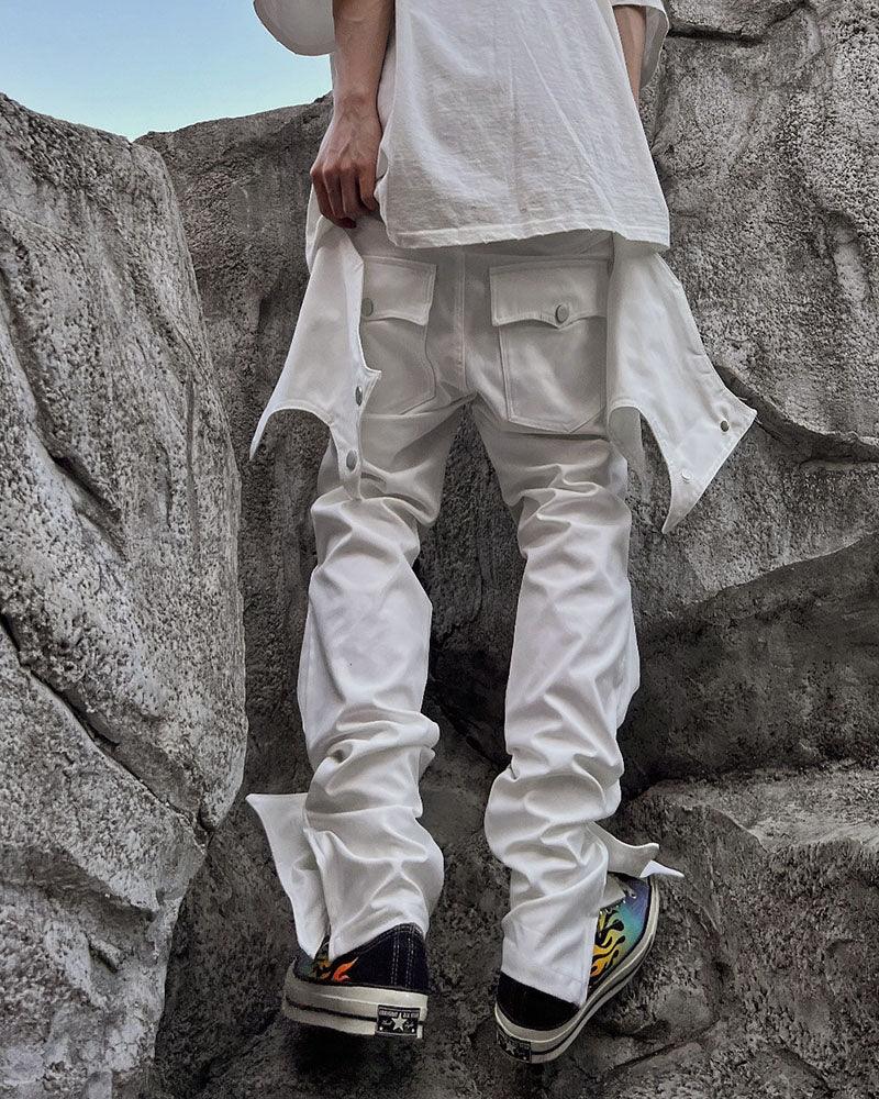 Pantalons Futuristes Inspirés par des Chauves-Souris -  noir blanc - Pantalons Techwear Inspirés par des Chauves-Souris