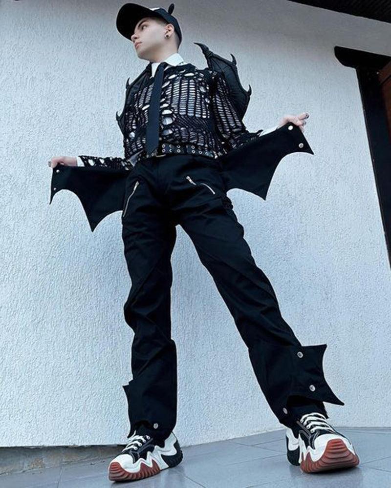 Pantalons Futuristes Inspirés par des Chauves-Souris -  vêtements durables - Pantalons Techwear Inspirés par des Chauves-Souris