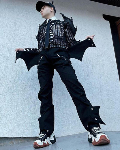 Pantalons Futuristes Inspirés par des Chauves-Souris -  vêtements durables - Pantalons Techwear Inspirés par des Chauves-Souris