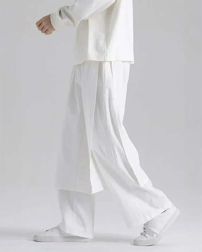 Pantalons Hakama Blanc Élégants -  hakama - Élégance des Pantalons Hakama Blanc pour toutes les occasions