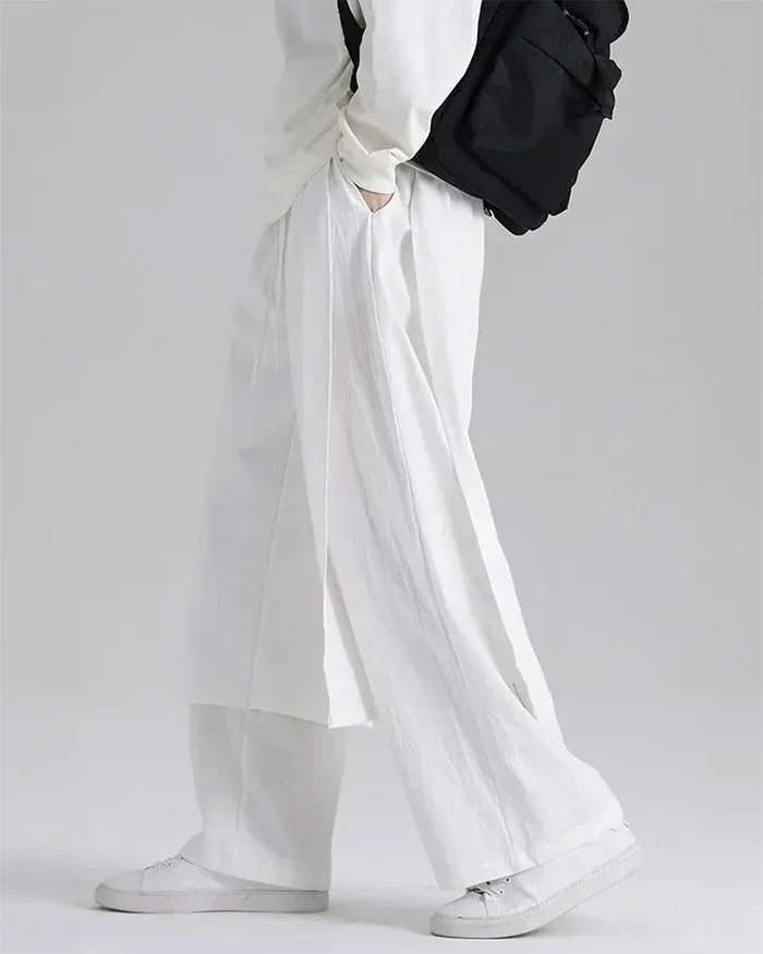 Pantalons Hakama Blanc Élégants - pantalons pour événements formels - Élégance des Pantalons Hakama Blanc pour toutes les occasions