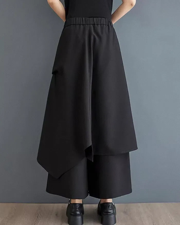 Pantalons Hakama Chic à Double Couche -  confort - Pantalons Hakama Chic à Double Couche pour Femmes