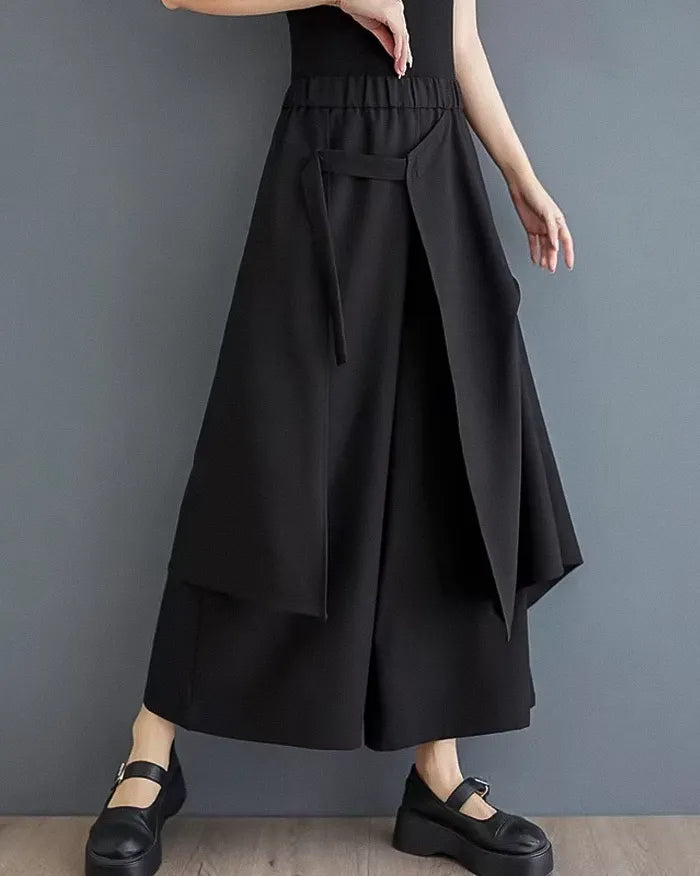Pantalons Hakama Chic à Double Couche -  mode féminine - Pantalons Hakama Chic à Double Couche pour Femmes