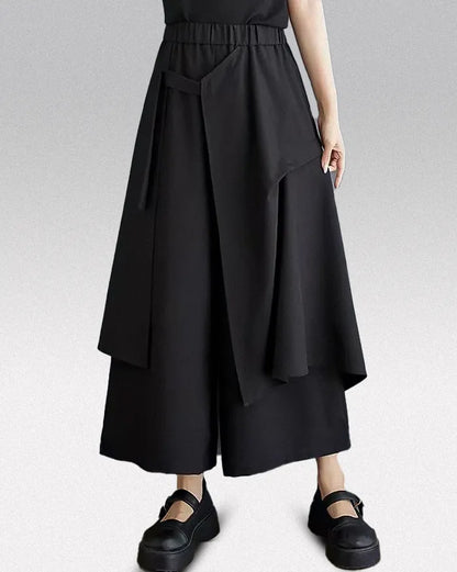 Pantalons Hakama Chic à Double Couche - pantalons hakama - Pantalons Hakama Chic à Double Couche pour Femmes