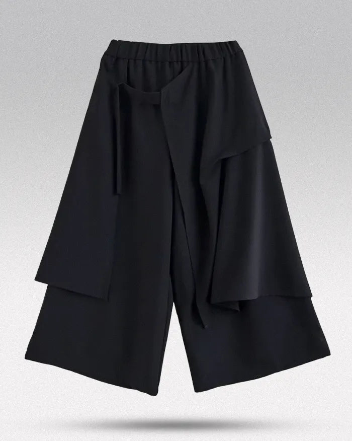 Pantalons Hakama Chic à Double Couche - pantalons pour femmes - Pantalons Hakama Chic à Double Couche pour Femmes