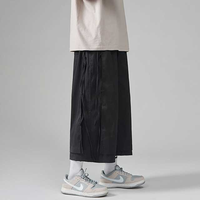 Pantalons Hakama Chic Détendus -  décontractés - Pantalons Hakama Chic pour un Style Décontracté