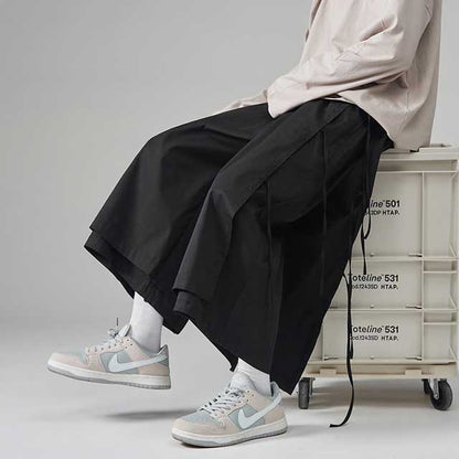 Pantalons Hakama Chic Détendus -  mode japonaise - Pantalons Hakama Chic pour un Style Décontracté