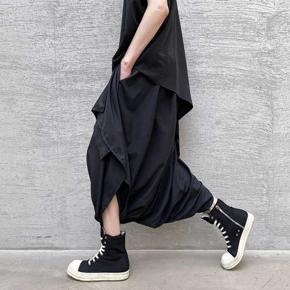 Pantalons Hakama Chic à Jambes Larges - pantalons de rue élégants - Pantalons Hakama Chic à Jambes Larges pour un Style Élégant