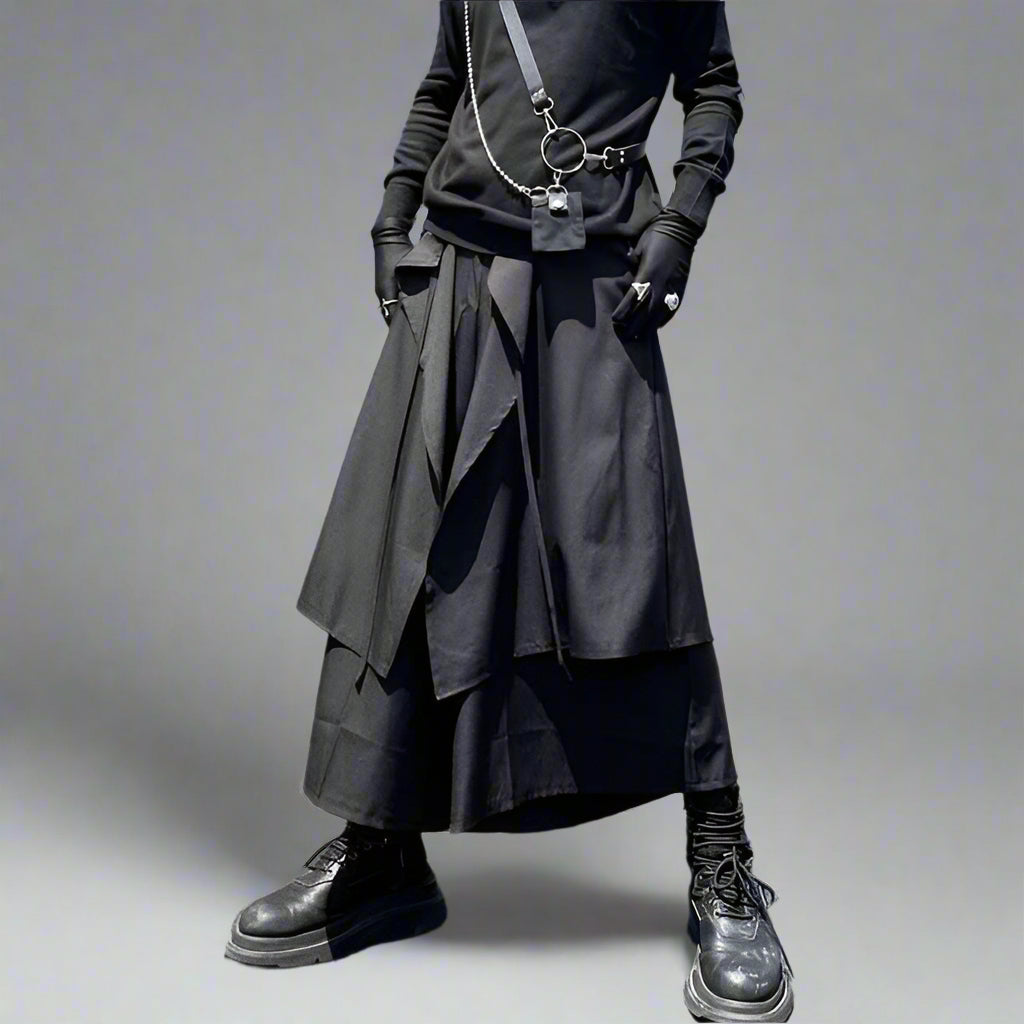 Pantalons Hakama Chic pour Hommes -  coupe ajustée - Pantalons Hakama Chic pour un Style Streetwear