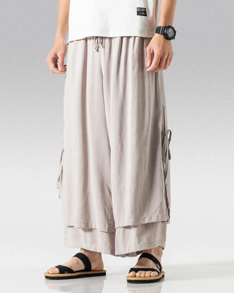 Pantalons Hakama en Coton Chic - pantalons - Pantalons Hakama Chic en Coton : Élégance et Confort