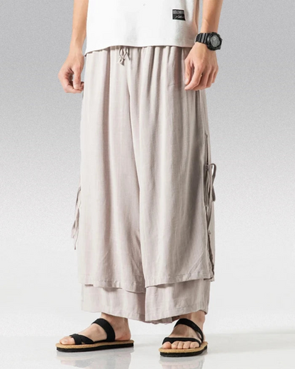 Pantalons Hakama en Coton Chic - pantalons - Pantalons Hakama Chic en Coton : Élégance et Confort