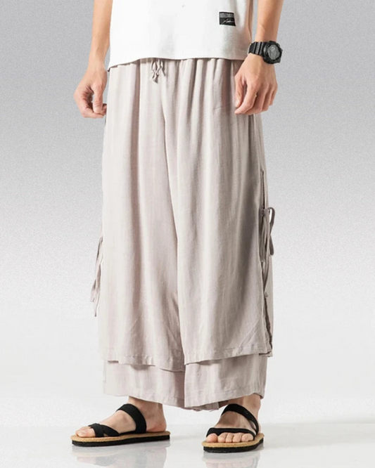 Pantalons Hakama en Coton Chic - pantalons - Pantalons Hakama Chic en Coton : Élégance et Confort