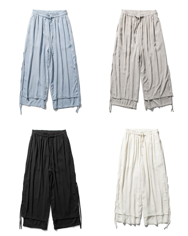 Pantalons Hakama en Coton Chic - pantalons - Pantalons Hakama Chic en Coton : Élégance et Confort