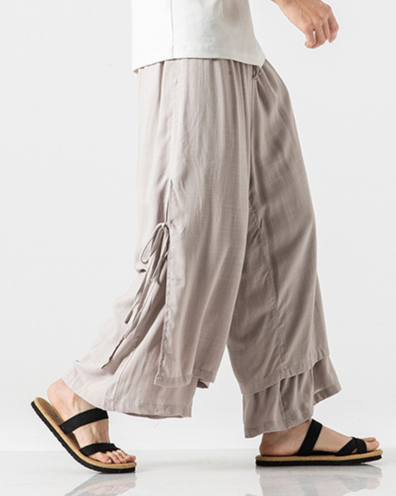 Pantalons Hakama en Coton Chic -  style moderne - Pantalons Hakama Chic en Coton : Élégance et Confort