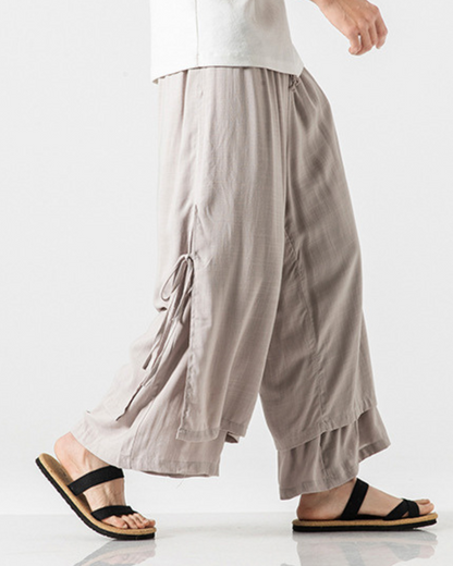 Pantalons Hakama en Coton Chic -  style moderne - Pantalons Hakama Chic en Coton : Élégance et Confort