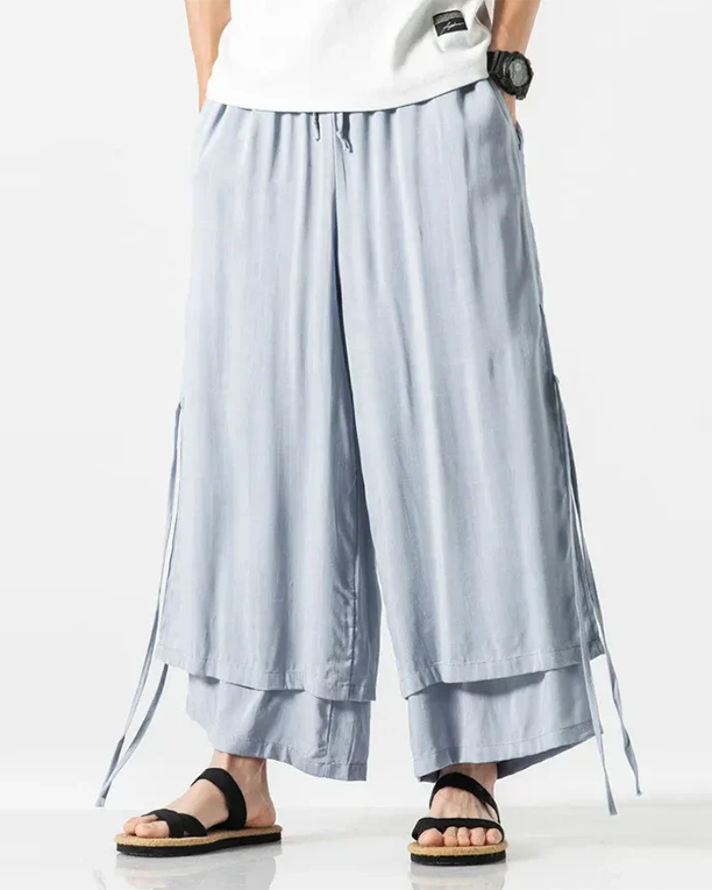 Pantalons Hakama en Coton Chic -  techwear - Pantalons Hakama Chic en Coton : Élégance et Confort