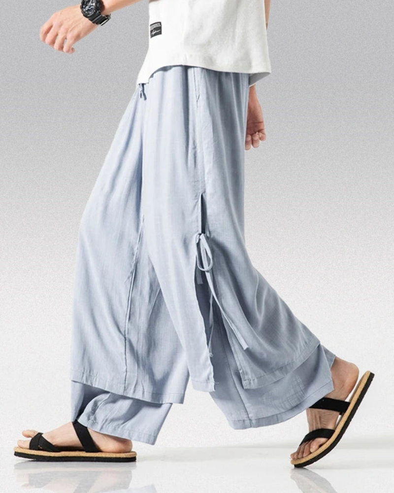 Pantalons Hakama en Coton Chic -  vêtements polyvalents - Pantalons Hakama Chic en Coton : Élégance et Confort