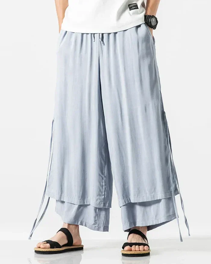 Pantalons Hakama en Coton Classiques -  mode japonaise - Pantalons Hakama en Coton pour un Confort Élégant