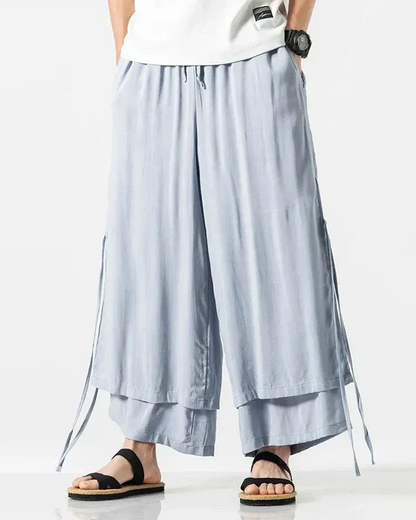 Pantalons Hakama en Coton Classiques -  mode japonaise - Pantalons Hakama en Coton pour un Confort Élégant