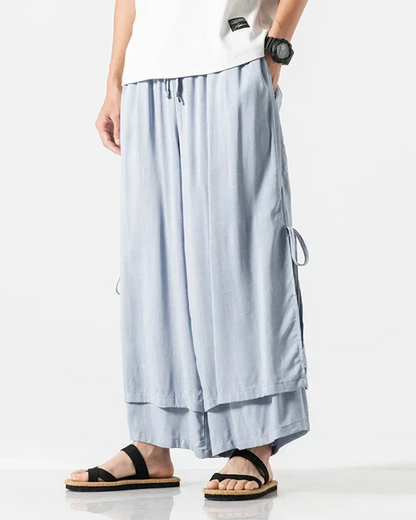 Pantalons Hakama en Coton Classiques - pantalons décontractés - Pantalons Hakama en Coton pour un Confort Élégant