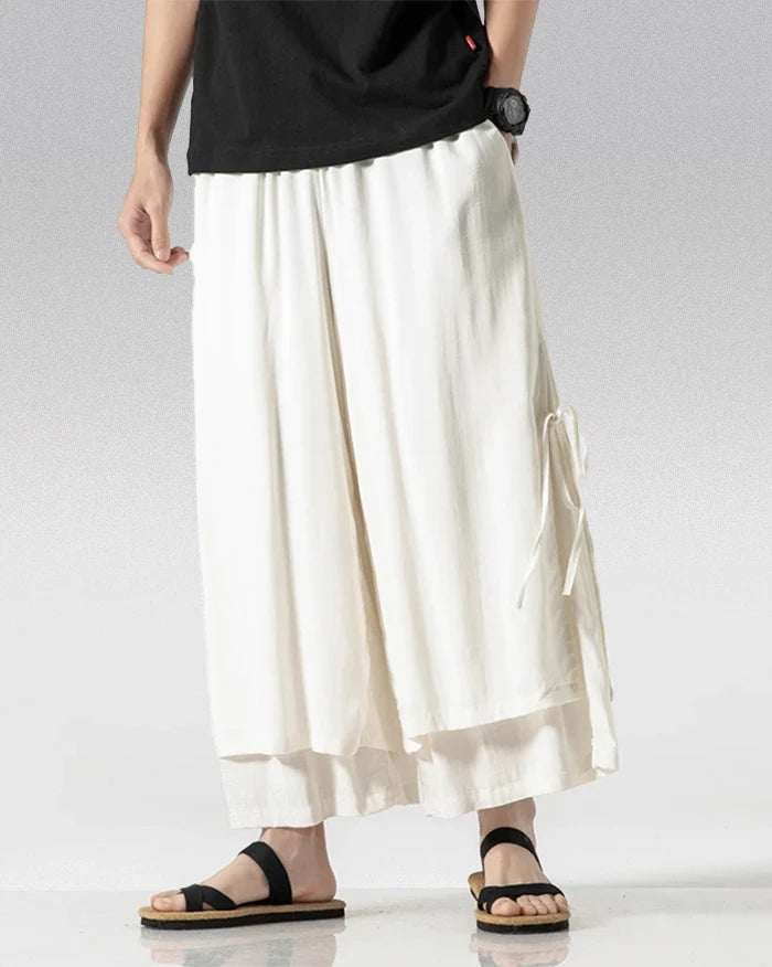 Pantalons Hakama en Coton Classiques - pantalons décontractés - Pantalons Hakama en Coton pour un Confort Élégant