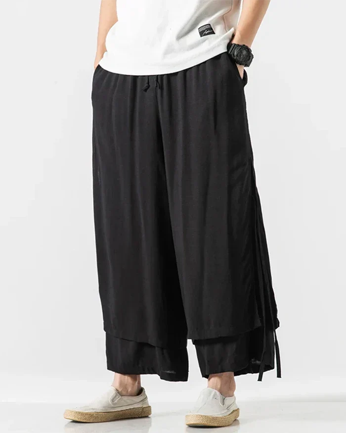 Pantalons Hakama en Coton Classiques - pantalons hakama - Pantalons Hakama en Coton pour un Confort Élégant