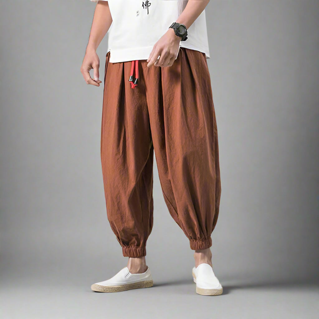 Pantalons Hakama en Coton Intemporels -  ceinture élastique - Pantalons Hakama en Coton Confortables et Stylés