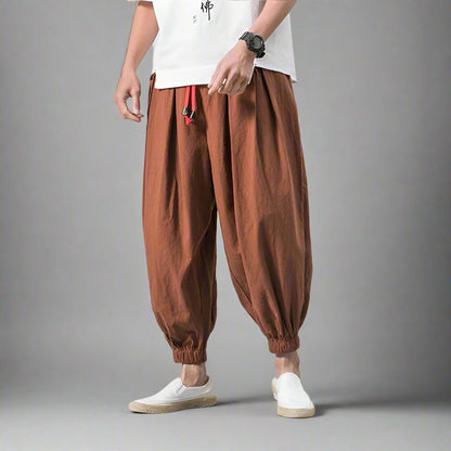 Pantalons Hakama en Coton Intemporels -  ceinture élastique - Pantalons Hakama en Coton Confortables et Stylés