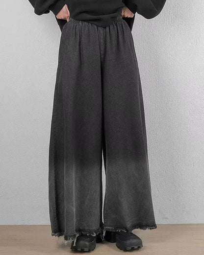 Pantalons Hakama en Denim Chic pour Femmes -  design moderne - Pantalons Hakama en Denim pour Femmes au Style Unique