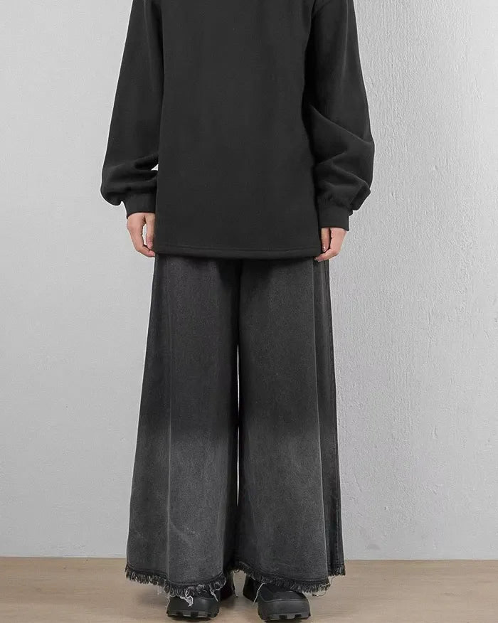 Pantalons Hakama en Denim Chic pour Femmes -  mode femme - Pantalons Hakama en Denim pour Femmes au Style Unique