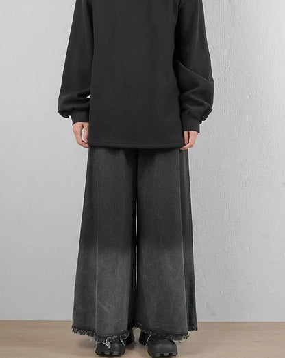 Pantalons Hakama en Denim Chic pour Femmes -  mode femme - Pantalons Hakama en Denim pour Femmes au Style Unique