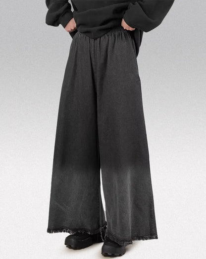 Pantalons Hakama en Denim Chic pour Femmes - pantalons décontractés femme - Pantalons Hakama en Denim pour Femmes au Style Unique