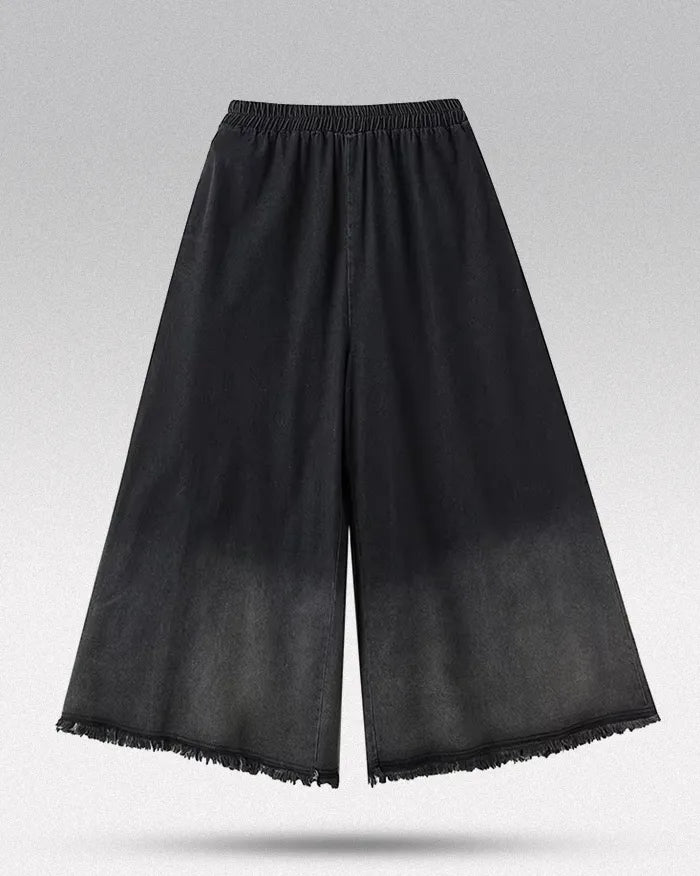 Pantalons Hakama en Denim Chic pour Femmes - pantalons hakama - Pantalons Hakama en Denim pour Femmes au Style Unique
