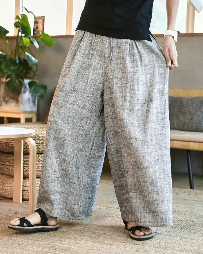 Pantalons Hakama Gris Stylés -  hakama - Pantalons Hakama Gris Confortables et Élégants