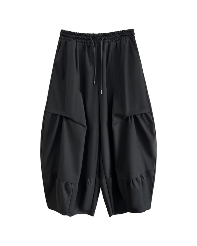 Pantalons Hakama Plissés Avant-Garde -  noir - Pantalons Hakama Plissés au Style Avant-Garde