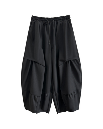Pantalons Hakama Plissés Avant-Garde -  noir - Pantalons Hakama Plissés au Style Avant-Garde