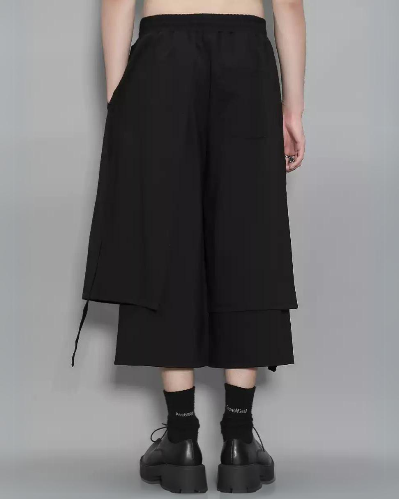 Pantalons Hakama Street Style Innovants -  noir - Pantalons Hakama Street Style pour un Look Moderne