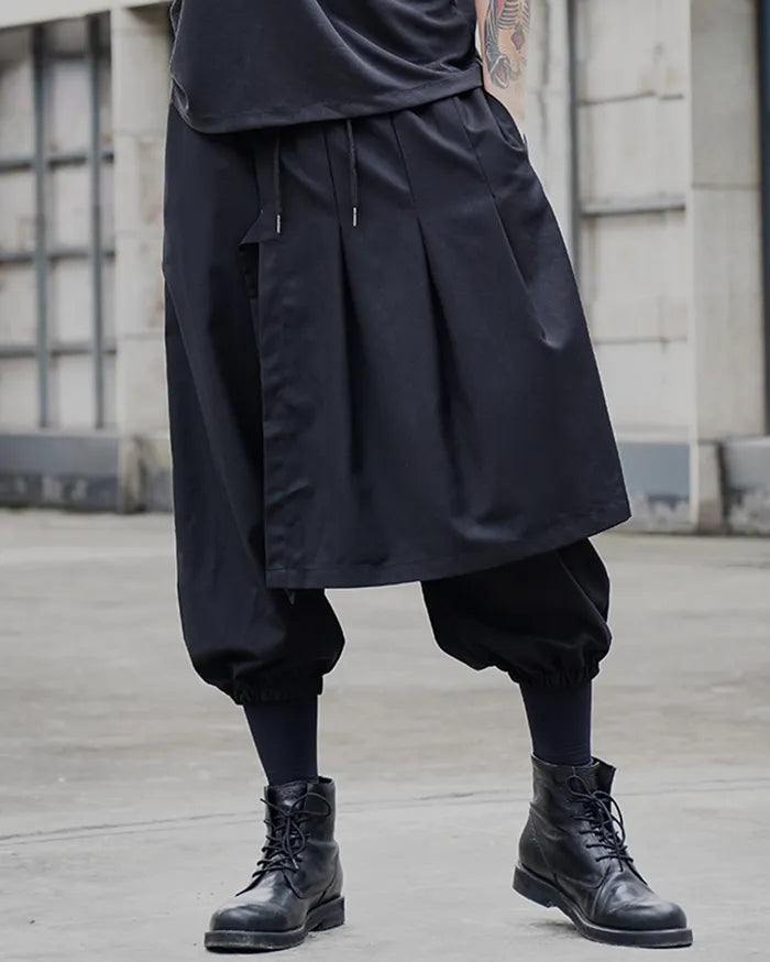 Pantalons Hakama Stylés pour Hommes -  mode minimaliste homme - Pantalons Hakama pour Hommes au Look Unique et Confortable