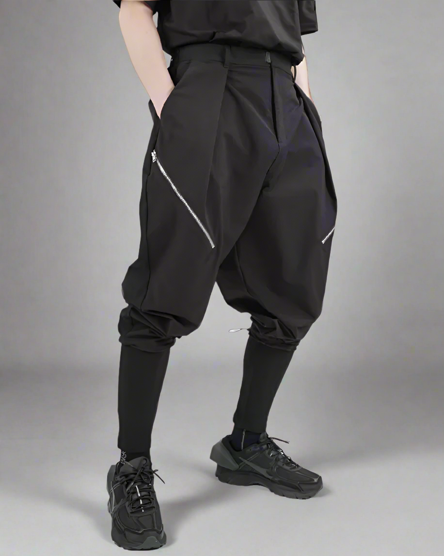 Pantalons Hakama Superposés Chic - pantalons techwear - Pantalons Hakama Superposés Chic pour un Style Urbain