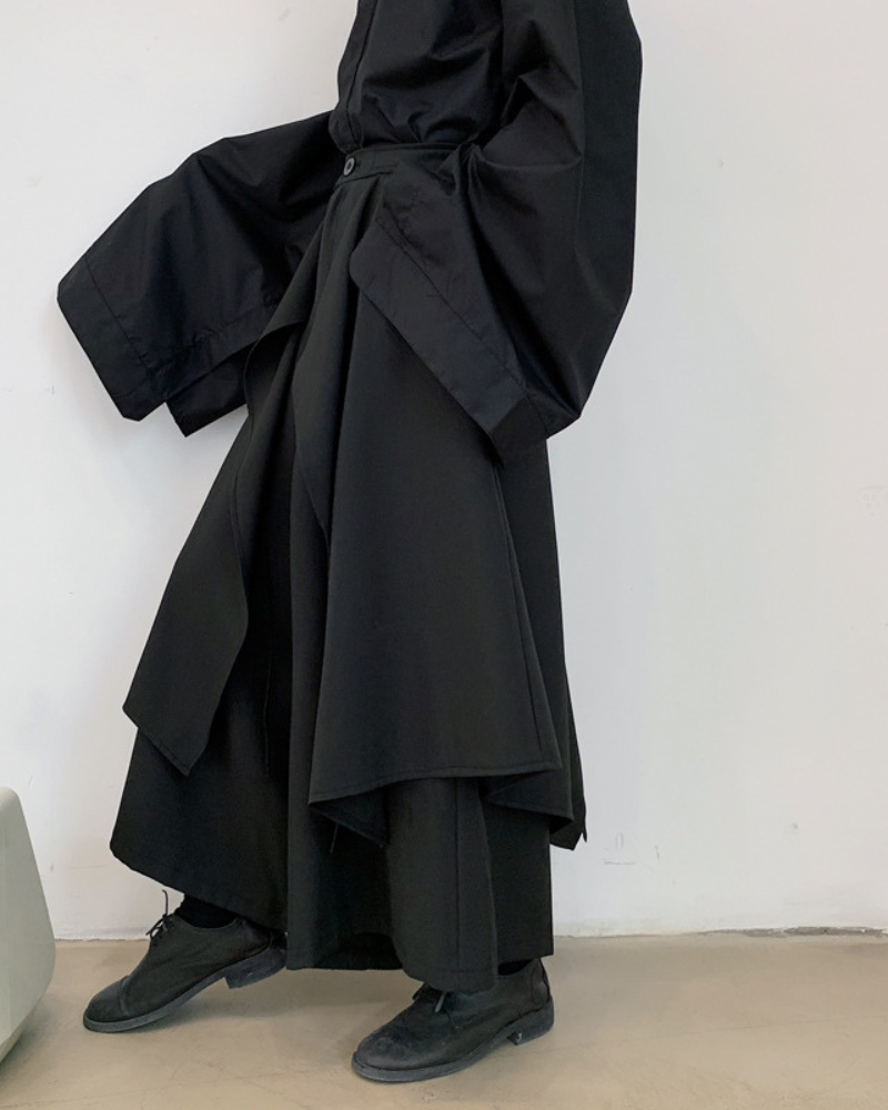 Pantalons Hakama Superposés Élégants -  hakama - Pantalons Hakama Élégants pour un Style Urbain