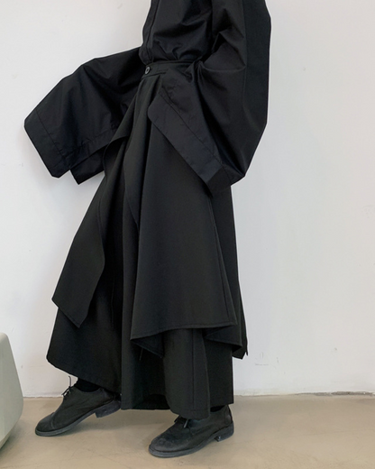 Pantalons Hakama Superposés Élégants -  hakama - Pantalons Hakama Élégants pour un Style Urbain