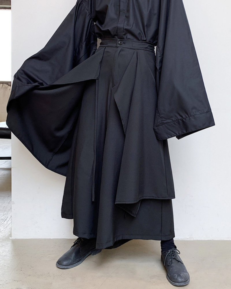 Pantalons Hakama Superposés Élégants - pantalons - Pantalons Hakama Élégants pour un Style Urbain