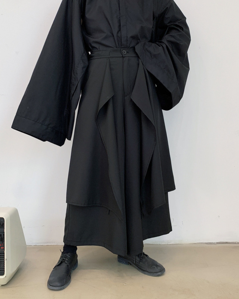 Pantalons Hakama Superposés Élégants -  style moderne - Pantalons Hakama Élégants pour un Style Urbain