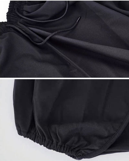 Pantalons Hakama Techwear Noir Chic -  japonais - Pantalons Hakama Techwear Noir pour un style moderne