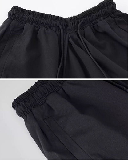 Pantalons Hakama Techwear Noir Chic -  mode japonaise - Pantalons Hakama Techwear Noir pour un style moderne